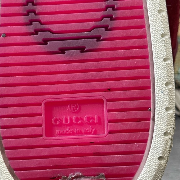 Gucci GG Hightop Red Suede Leather Men’s Fashion Sneakers Size 13 C - Picture 12 of 13